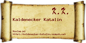 Kaldenecker Katalin névjegykártya